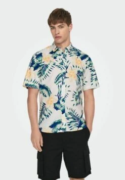 Only & Sons Kurzarm Print - Overhemd - Bright White