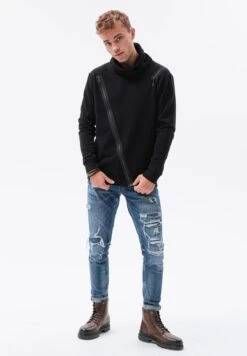 Sweater Met Rits - Black