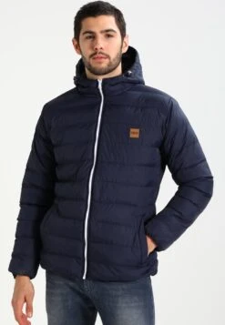 URBAN CLASSICS Basic Bubble Jacket - Winterjas - Navy/White/Navy