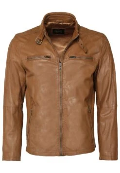 Mit Schnalle - Leren Jas - Cognac