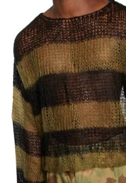 Jaded London Nirvana Striped Loose Jumper - Trui - Green/Black -Algemene Winkel Voor Herenmode 1c93d6560c7f4f0b9aaa512aac3c638c