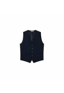 Patterned Necktie - Gilet - Blu Scuro