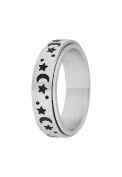 Anti-Stress Mit Mond Und Stern - Ring - Silver-Coloured