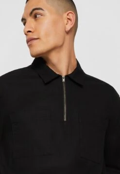 URBAN CLASSICS Half Zip - Overhemd - Black -Algemene Winkel Voor Herenmode 3176b319294840beb87a40f3ed99a3dd