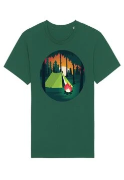 Zelten - T-Shirt Print - Bottle Green