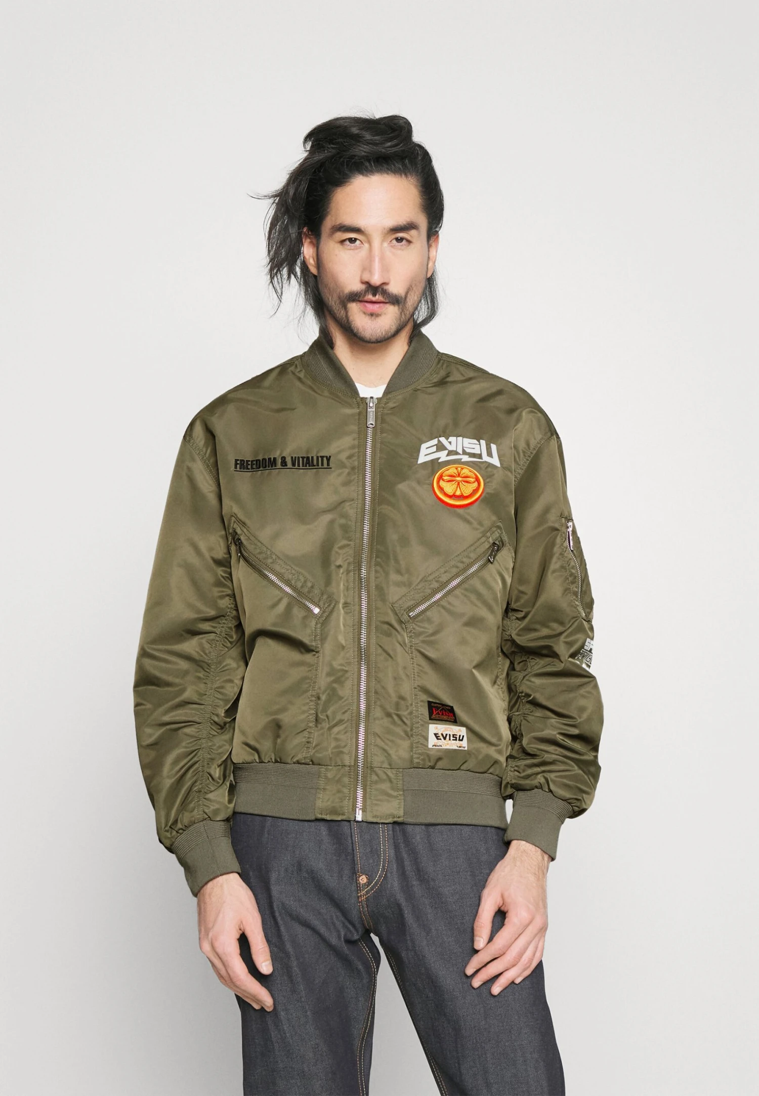 Evisu Kamon Jacket - Bomberjacks - Dark Olive 3 Evisu Kamon Jacket - Bomberjacks - Dark Olive