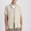 DeFacto Regular Fit - Overhemd - Beige -Algemene Winkel Voor Herenmode 5e1b4408a46b4a06a582ebb3f52c044a