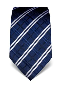 Kariert - Stropdas - Dunkelblau