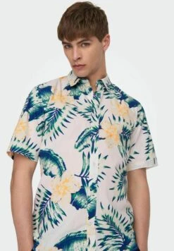 Only & Sons Kurzarm Print - Overhemd - Bright White -Algemene Winkel Voor Herenmode 6a105daabf5649feaffaf899dfaca616
