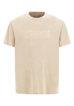 Guess Mit Logo Im Blindprägedruck - T-Shirt Basic - Beige -Algemene Winkel Voor Herenmode 6f49206b31234c1894266718b5794a15