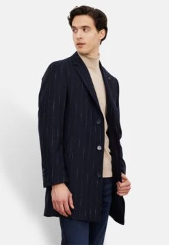 Standard Fit Figured - Halflange Jas - Navy Blue -Algemene Winkel Voor Herenmode 762f8ae9203345cf9c1b709501f4d638