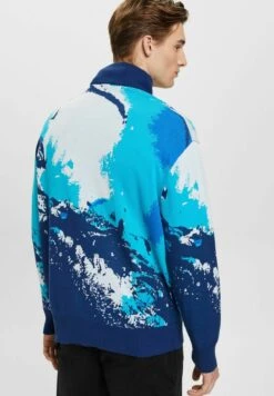 ESPRIT Mit Wellenmuster - Trui - Blue -Algemene Winkel Voor Herenmode 863fecac8f3644ec875db6fa4f9eee1d