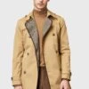 Standard Fit Plain- Trenchcoat - Beige -Algemene Winkel Voor Herenmode 890399948c9942e581ba5a2d1143af48
