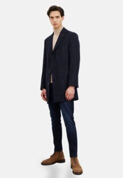 Standard Fit Figured - Halflange Jas - Navy Blue -Algemene Winkel Voor Herenmode 8af1700e4f644e019e85d8a7bdd339cb