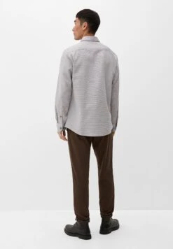 S.Oliver Langarm Mit Strukturmuster - Overhemd - Aubergine -Algemene Winkel Voor Herenmode 90f4315fda664a1da259ff78934b458d