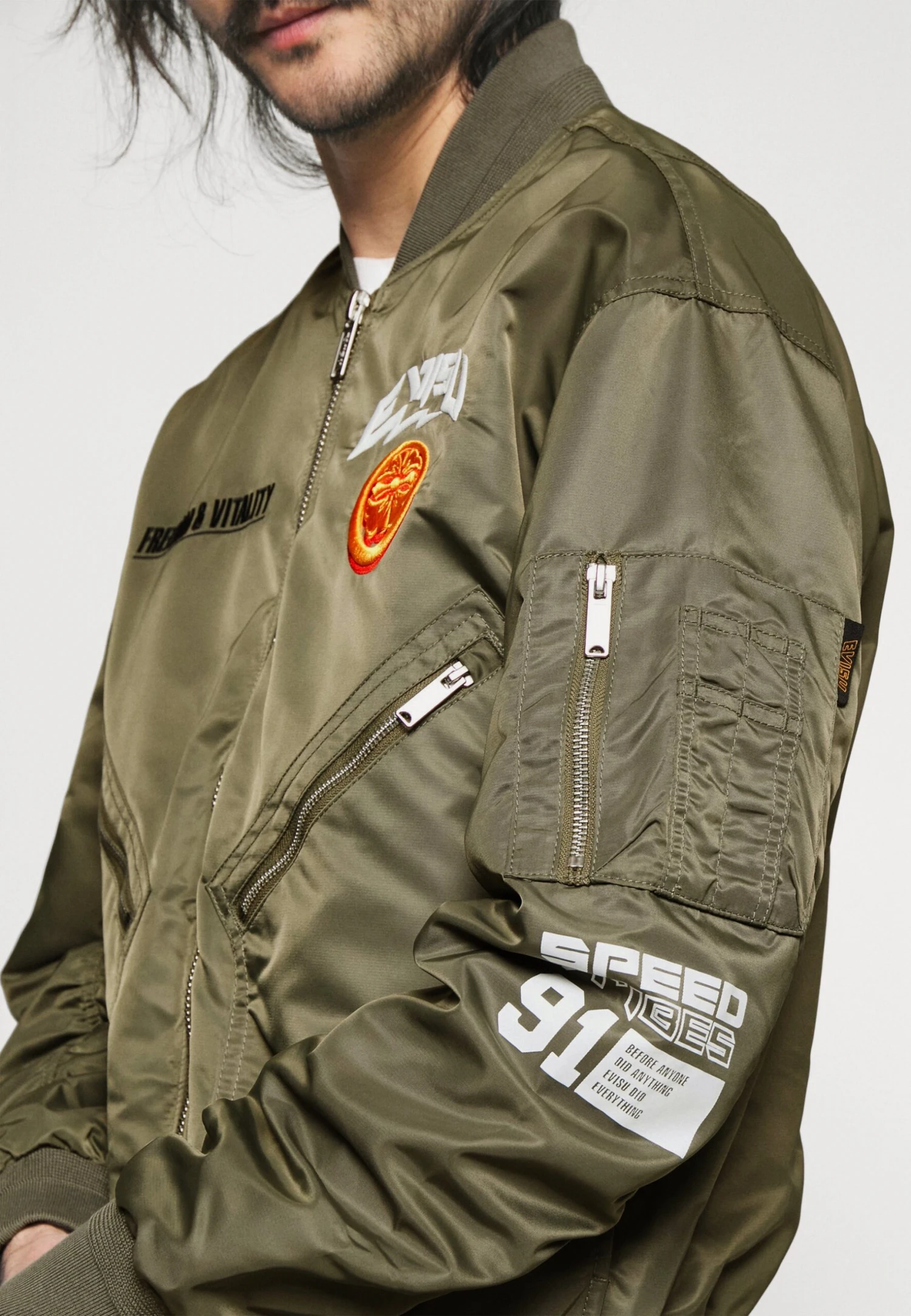 Evisu Kamon Jacket - Bomberjacks - Dark Olive 8 Evisu Kamon Jacket - Bomberjacks - Dark Olive - Afbeelding 6