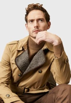 Standard Fit Plain- Trenchcoat - Beige -Algemene Winkel Voor Herenmode 9dd0191c07fe4749bad65bcbf4514ed1