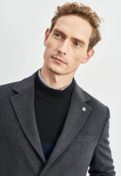 Standard Fit Plain - Halflange Jas - Anthracite -Algemene Winkel Voor Herenmode a24b17802dfd4e6b9b38e6acef42a83b