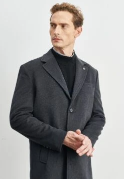 Standard Fit Plain - Halflange Jas - Anthracite -Algemene Winkel Voor Herenmode bb5158fc3a0b4345b9a5340e46cb767c