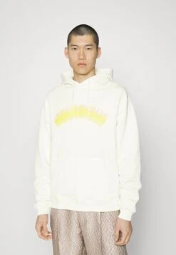 FIORUCCI Flocked Arch Logo Hoodie - Sweater - Cream