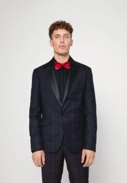 Lindbergh Checked Tuxedo Suit Set - Kostuum - Burgundy