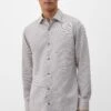 S.Oliver Langarm Mit Strukturmuster - Overhemd - Aubergine -Algemene Winkel Voor Herenmode cbb48c70719345e88f3baa7b67692577
