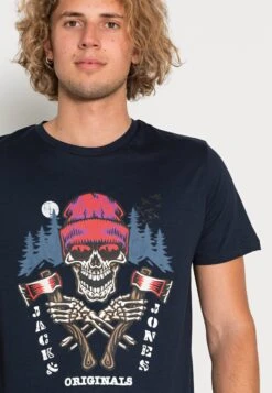 Jack & Jones Jorcaptain Tee Crew Neck - T-Shirt Print - Navy -Algemene Winkel Voor Herenmode d28cc5f3dd9e4283ae9eefdd246b727f