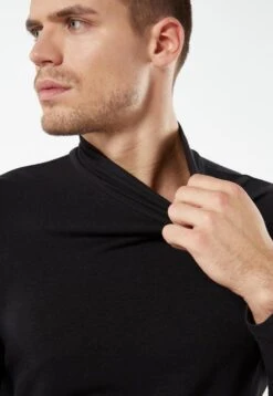 Intimissimi Langarm-Shirt Aus Kaschmir-Modal Mit Rollkragen - Pyjamashirt - Nero -Algemene Winkel Voor Herenmode da2f24bdab0444358591232895105bf8