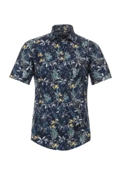 Kurzarm Casual Fit - Overhemd - Dunkelblau