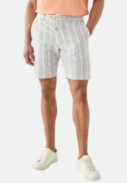 Marks & Spencer Linen Rich Half-Elasticated Waist - Shorts - Navy Mix