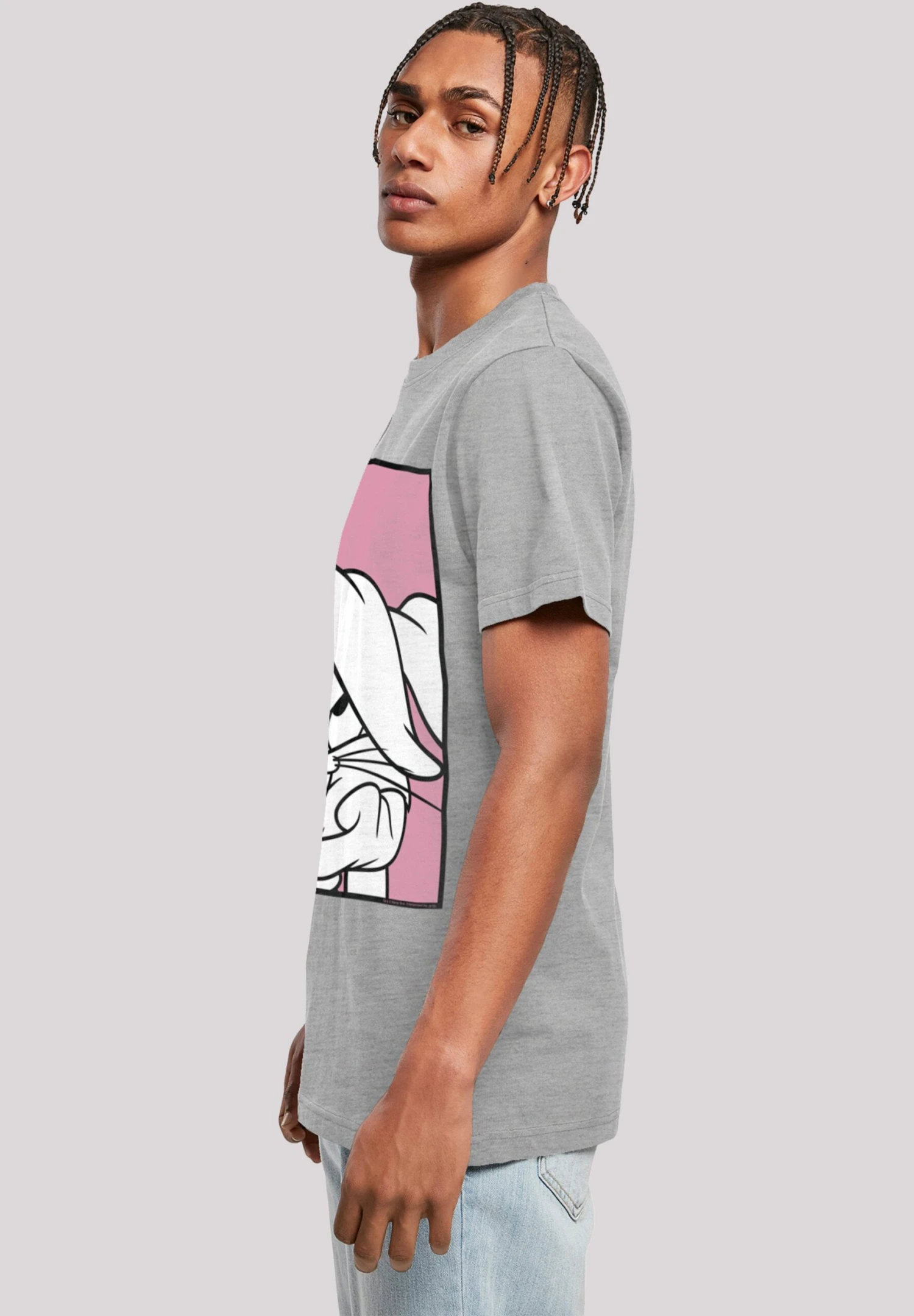 F4NT4STIC Looney Tunes Bugs Bunny Adore - T-Shirt Print - Heather Grey 7 F4NT4STIC Looney Tunes Bugs Bunny Adore - T-Shirt Print - Heather Grey - Afbeelding 5