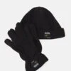 Alpha Industries Label Beanie And Glove Set Unisex - Muts - Black