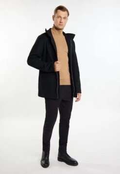 Dreimaster Übergangs Aus Wollgemisch Baradello - Halflange Jas - Schwarz -Algemene Winkel Voor Herenmode fe0155a642454ed3a6d5497ff2b815a3